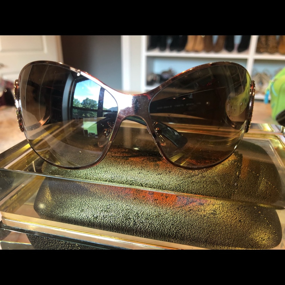 Versace bronze with copper rhinestone sunglasses